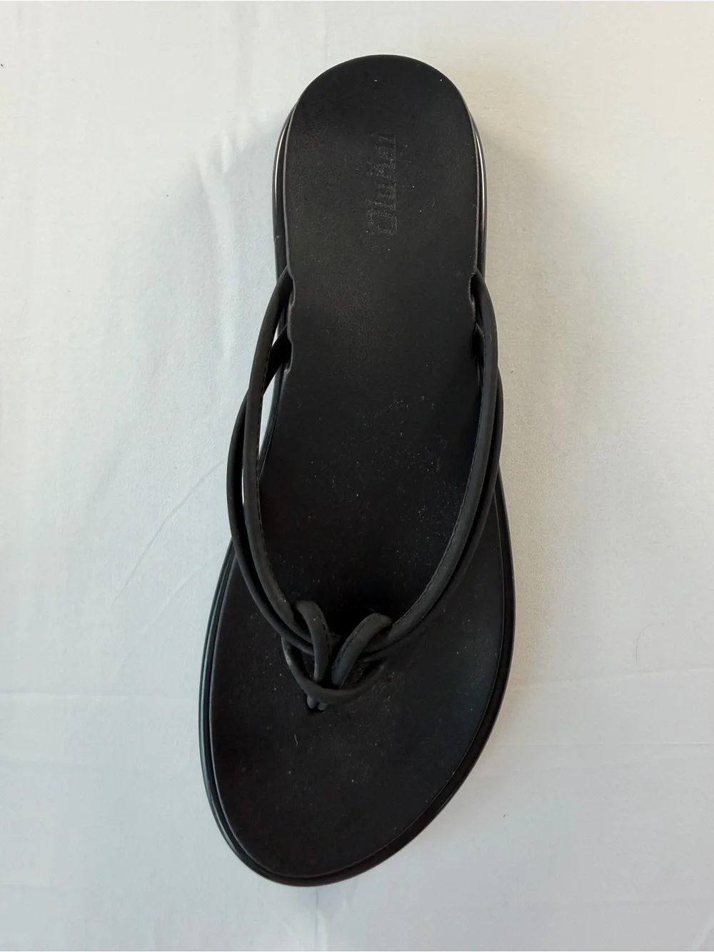 OluKai Black Knotted Toe Post Sandals